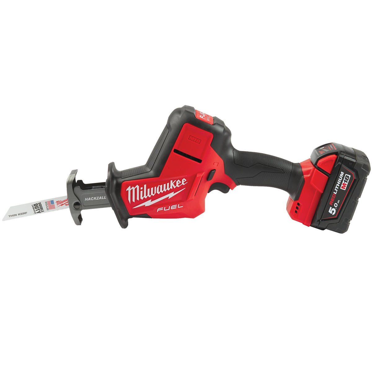 Milwaukee M18 FHZ-0 18V Fuel Brushless Hackzall Reciprocating Saw with 1 x 5.0Ah Battery