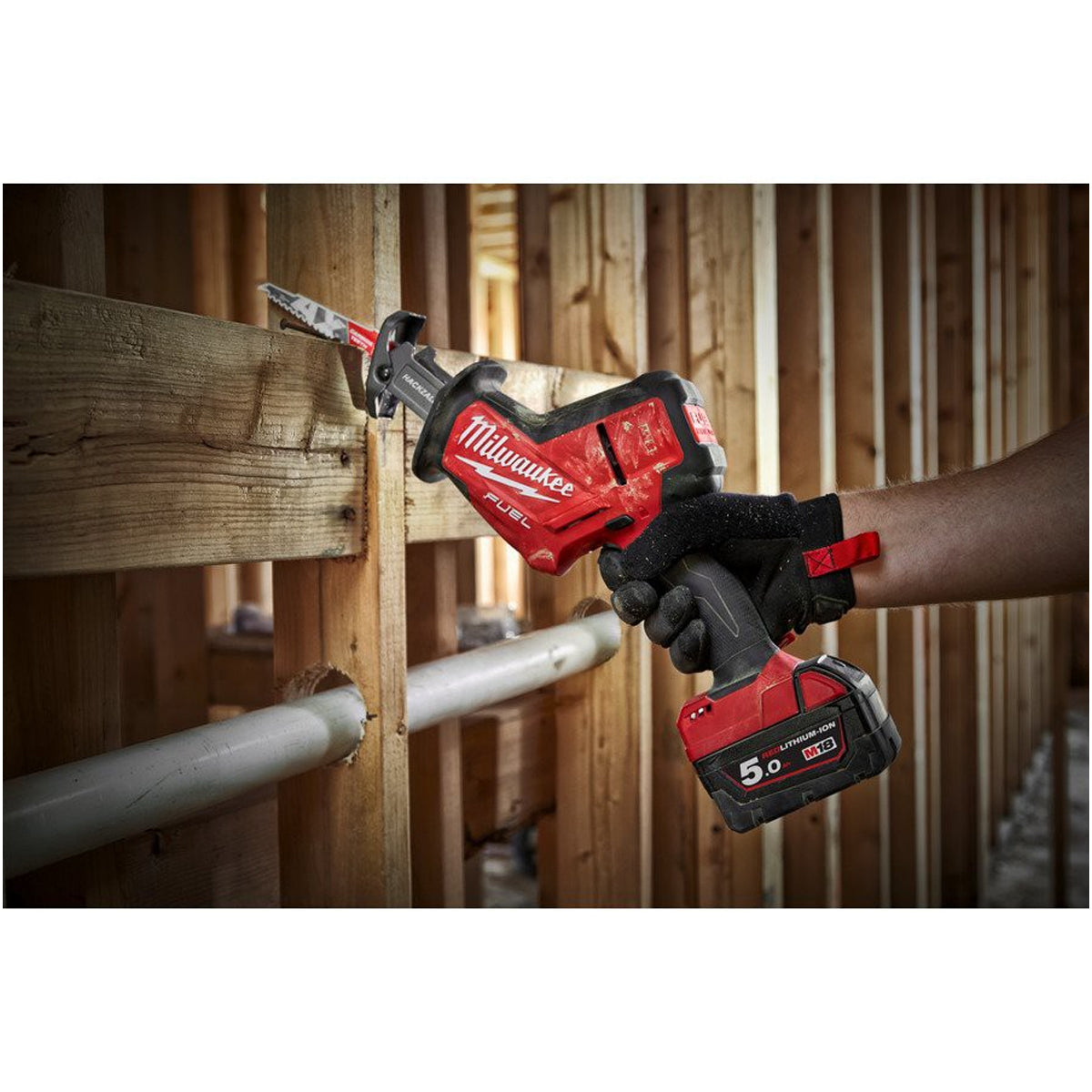 Milwaukee M18 FHZ-0 18V Fuel Brushless Hackzall Reciprocating Saw with 1 x 5.0Ah Battery
