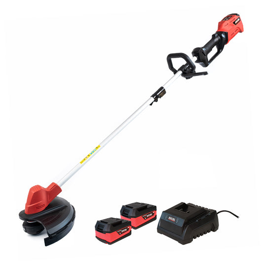 Excel 18V Brushless Grass Trimmer & Brush Cutter 2 in 1 with 2 x 5.0Ah Battery & Charger