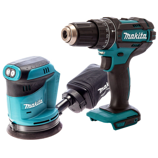 Makita 18V 2 Speed Combi Drill & 125mm Random Orbit Sander T4TKIT-460