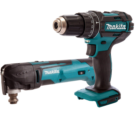 Makita 18V 2 Speed Combi Drill & Oscillating Multi Tool Cutter T4TKIT-465