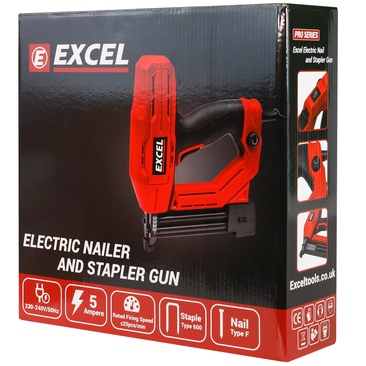 Excel 2-in-1 Electric Stapler Nailer Gun 18G Heavy Duty 240V