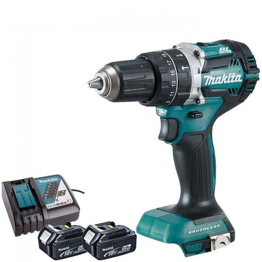 Makita DHP484Z 18V Brushless Combi Drill with 2 x 5.0Ah Batteries & Charger