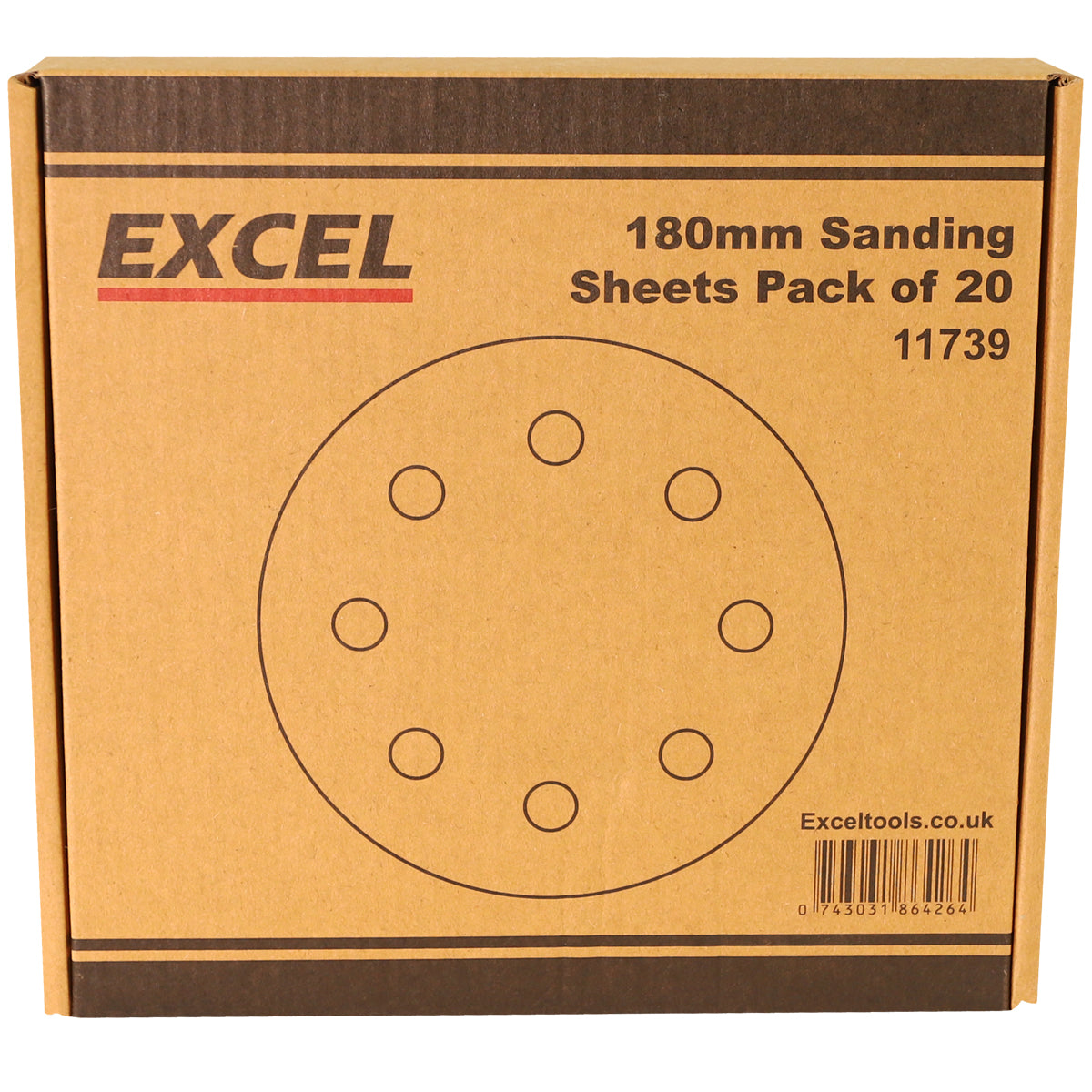 Excel 180mm Sanding Sheet Pack of 20 Piece