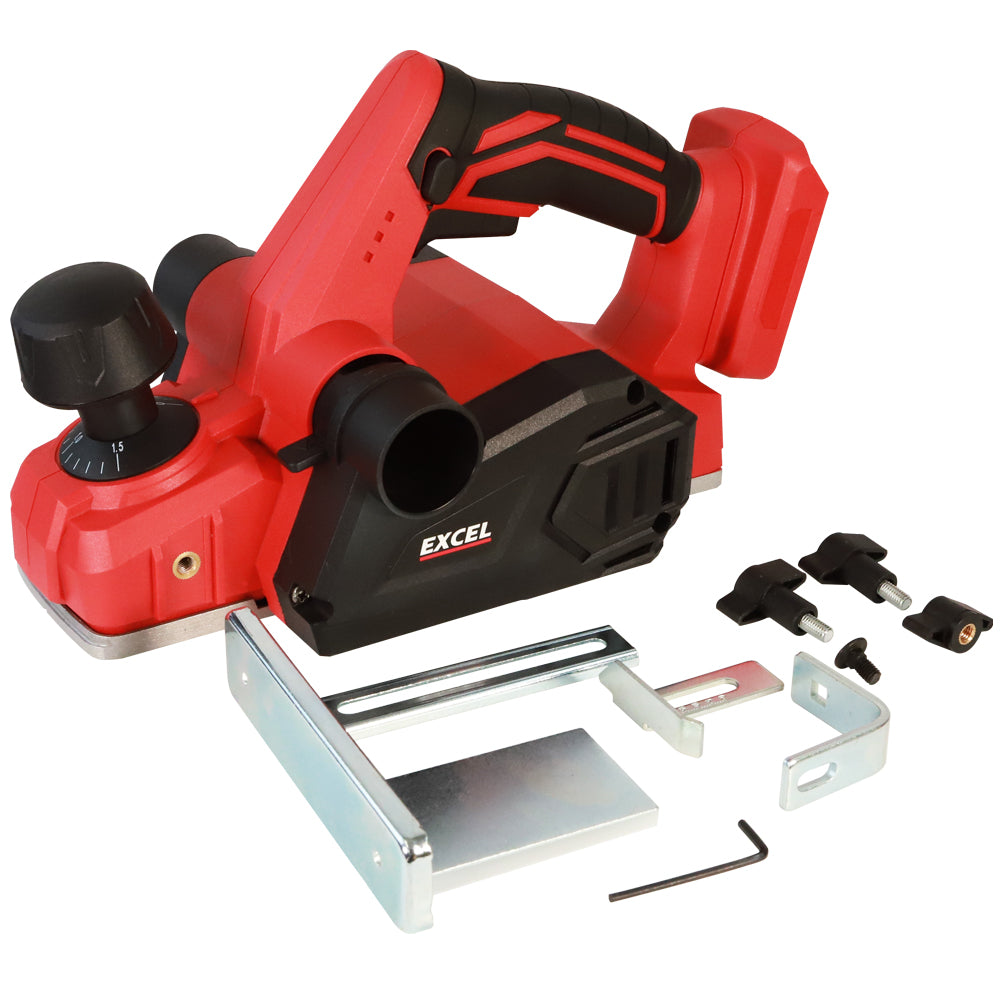 Excel 18V Cordless Planer 82mm with 2 x 5.0Ah Batteries & Charger EXL264
