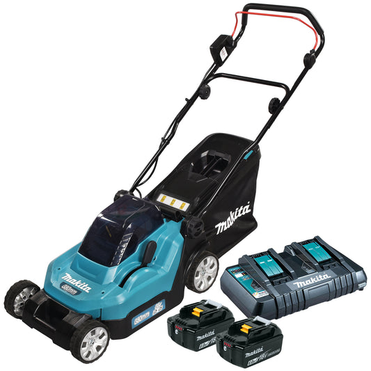 Makita DLM382PG2 36V Cordless Lawn Mower 380mm with 2 x 6.0Ah Batteries & Charger