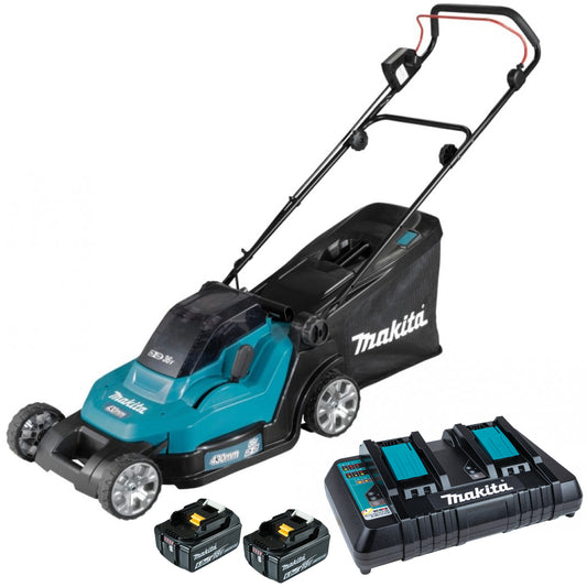 Makita DLM432PG2 36V Cordless Lawn Mower 430mm with 2 x 6.0Ah Batteries & Charger