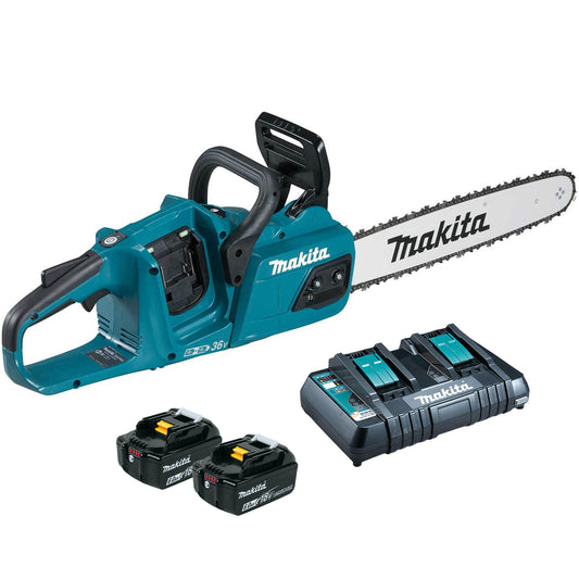 Makita DUC355PG2 36V Brushless Chainsaw 35cm with 2 x 6.0Ah Batteries & Charger