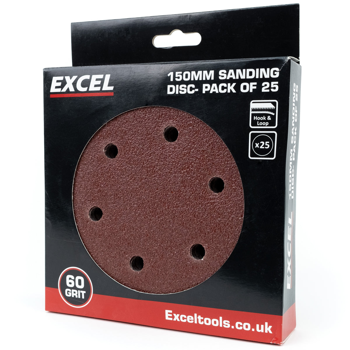 Excel 150mm Sanding Disc 60G Pack of 25
