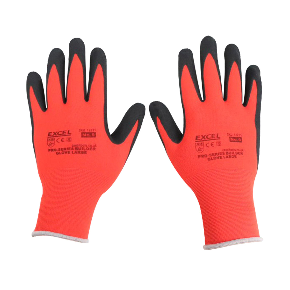 Excel Pro-Series Builder Gloves Red & Black Size L
