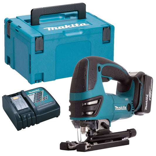 Makita DJV180Z 18V Cordless Jigsaw with 1 x 5.0Ah Battery Charger & Type 3 Case