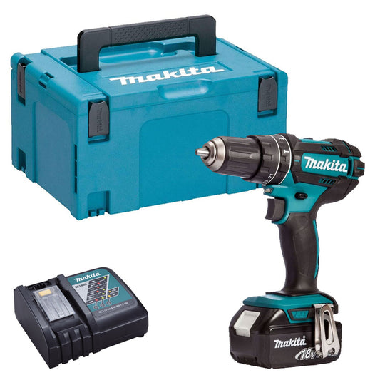 Makita DHP482Z 18V Combi Drill with 1 x 5.0Ah Battery Charger & Type 3 Case