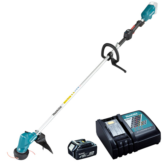 Makita DUR190LRT8 18V Brushless Line Timmer 30cm with 1 x 5.0Ah Battery & Charger