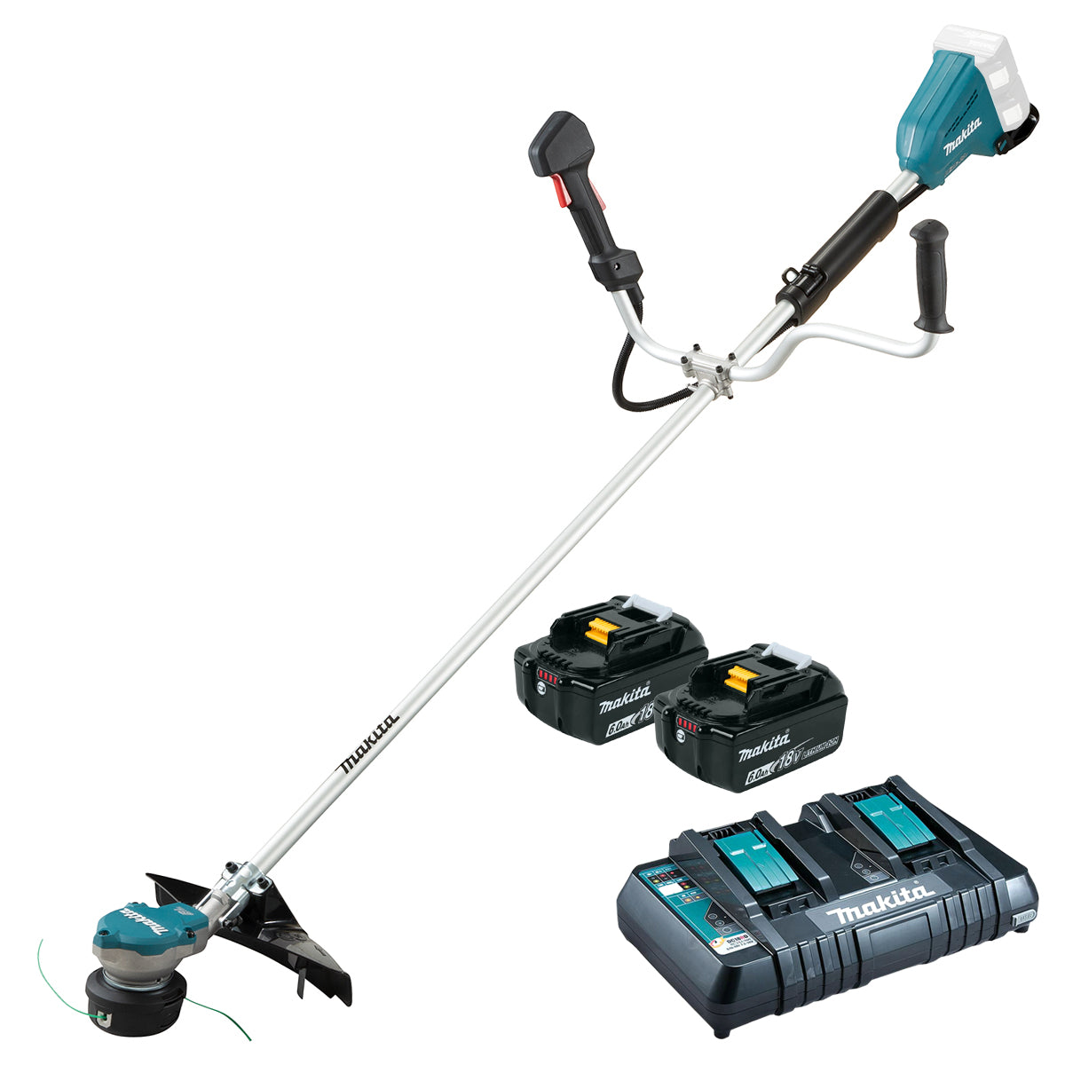 Makita DUR368APG2 36V Brushless Brush Cutter With 2 x 6.0Ah Batteries & Charger