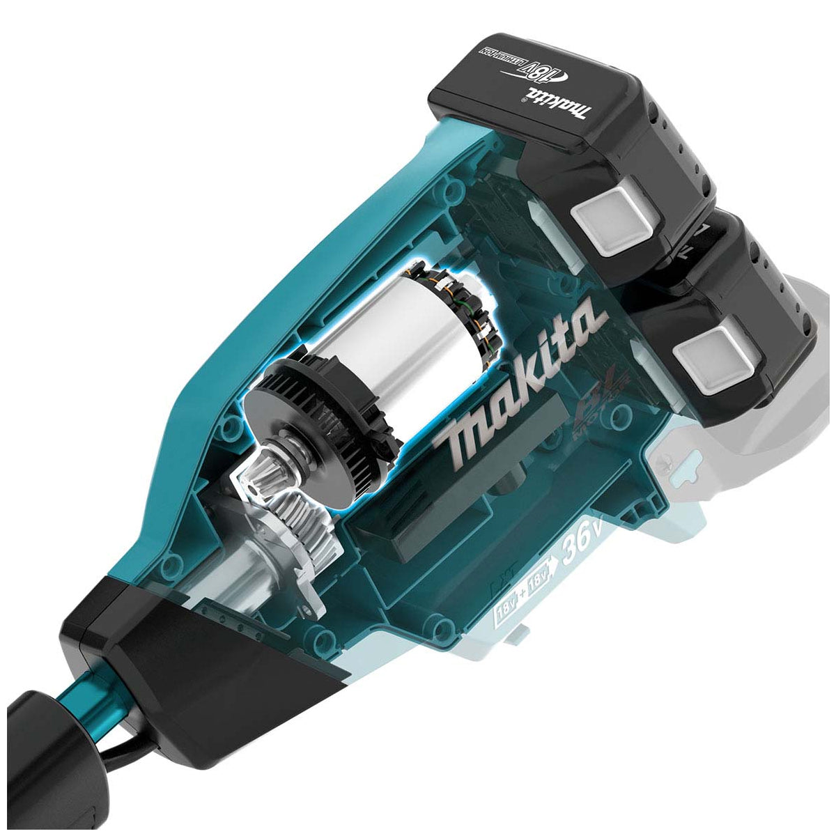 Makita DUR369APT2 36V Brushless Brush Cutter with 2 x 5.0Ah Batteries & Charger