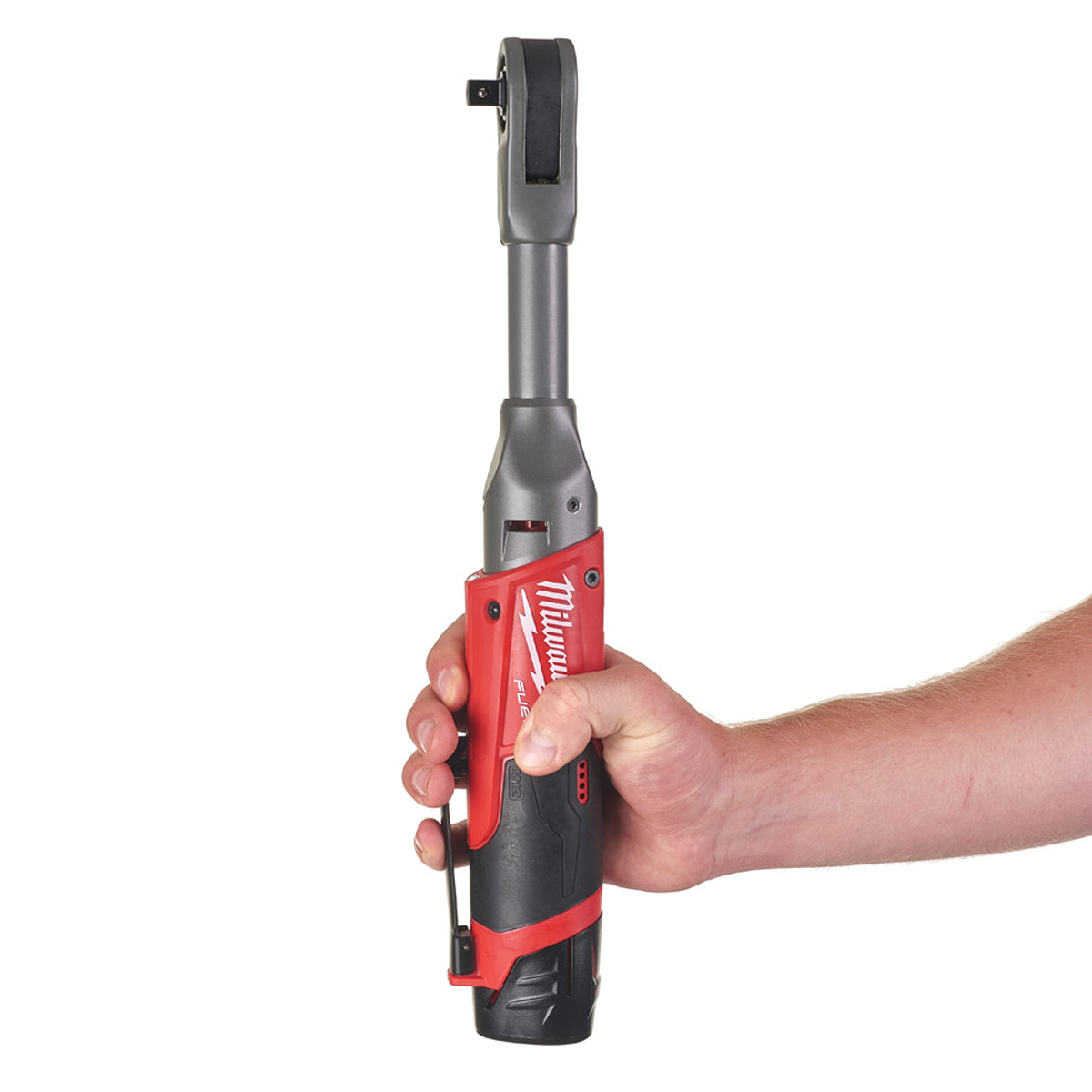 Milwaukee M12FIR38LR-0 12V FUEL Brushless Long Reach 3/8in Ratchet with 2 x 2.0Ah Batteries & Charger in Bag