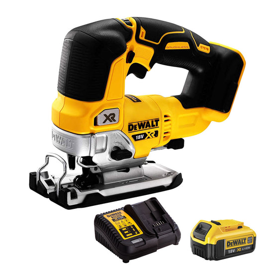 Dewalt DCS334N 18V Brushless Top Handle Jigsaw with 1 x 4.0Ah Battery & Charger