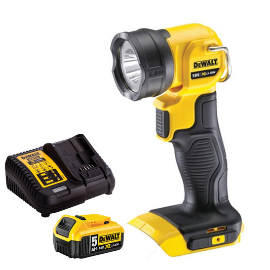 DeWalt DCL040N 18V Cordless Work Light Torch with 1 x 5.0Ah Battery & Charger