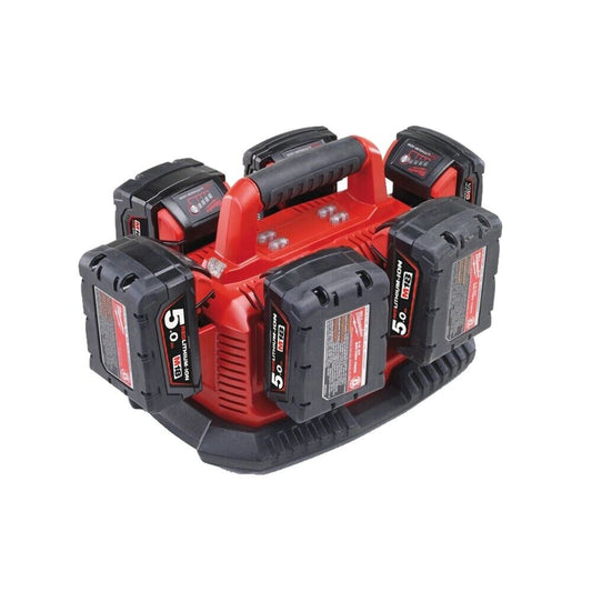 Milwaukee M1418C6 240V Multibay Charger with 6 x M18B5 5.0Ah Batteries Kit