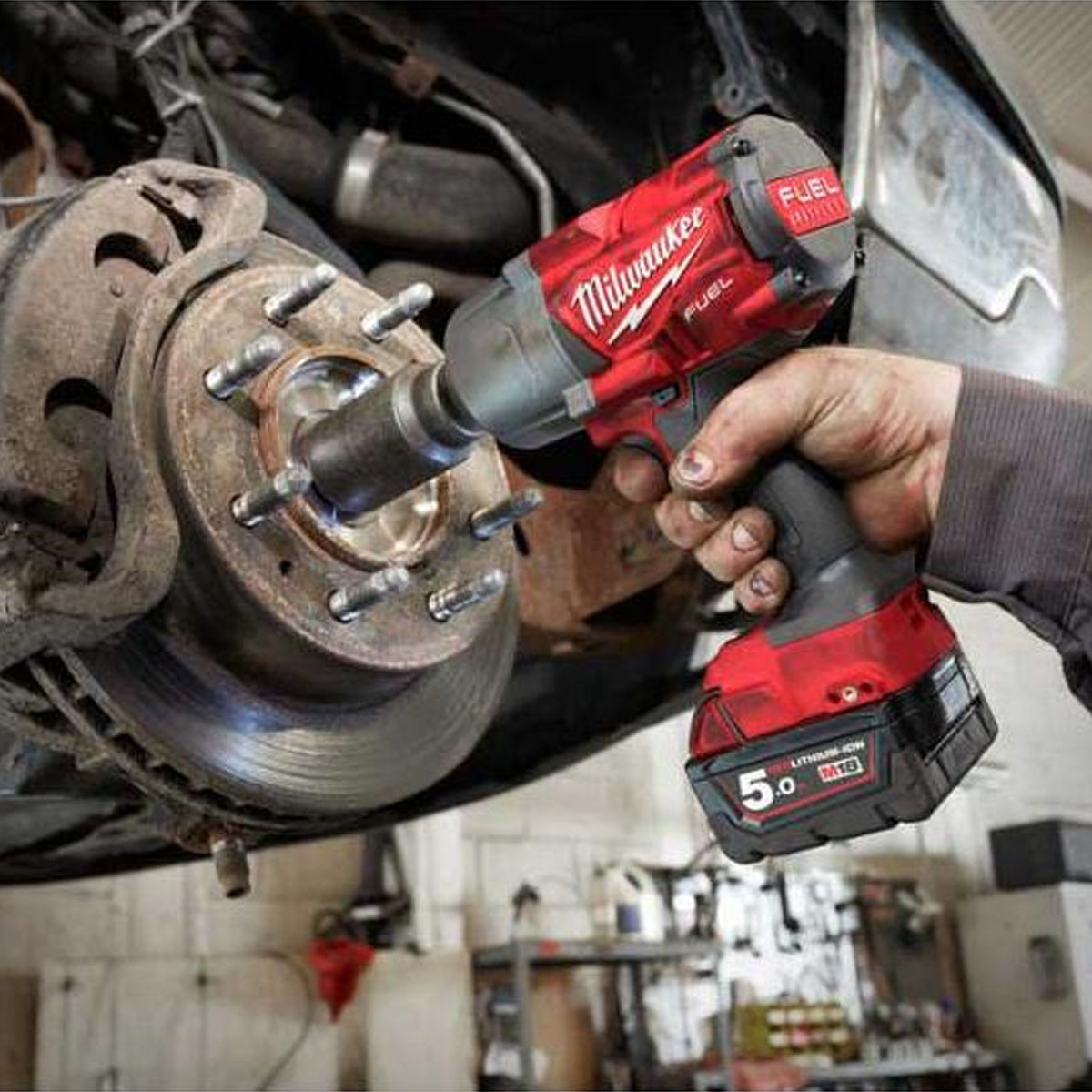 Milwaukee M18FPP2BD-502P 18V Fuel Impact Wrench & Angle Grinder with 2 x 5.0Ah Battery 4933492426