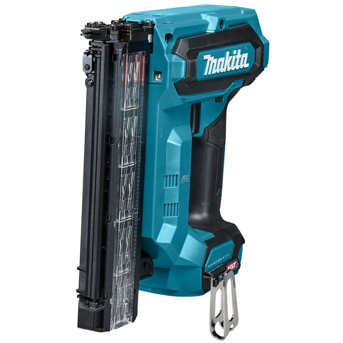 Makita FN001GD202 40V XGT Brushless Second Fix 18Ga Brad Nailer With 2 x 2.5Ah Battery Charger