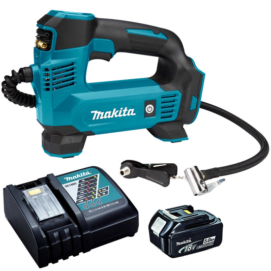 Makita DMP180Z 18V Inflator Pump with 1 x 5.0Ah Battery & Charger