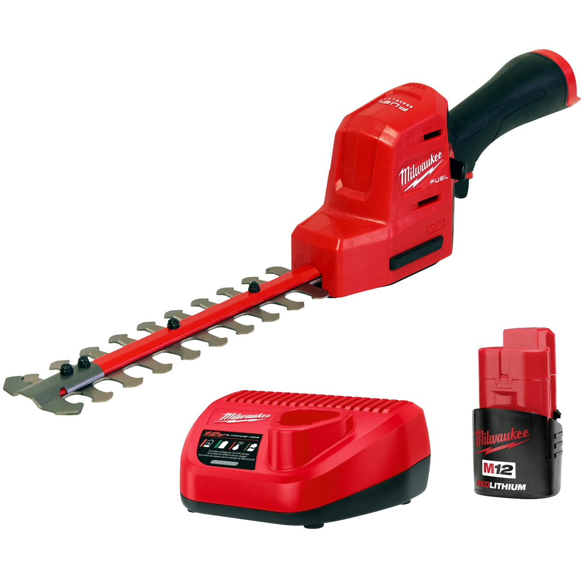 Milwaukee M12 FHT20-0 12V 20cm Fuel Brushless Hedge Trimmer with 1 x 2.0Ah Battery & Charger