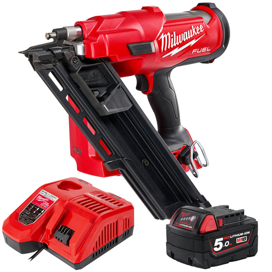 Milwaukee M18FFN 18V Fuel Brushless First Fix Framing Nailer with 1 x 5.0Ah Battery & Charger