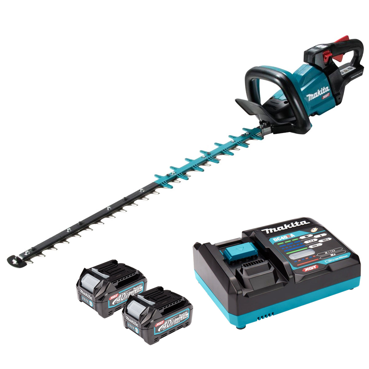 Makita UH005GD201 40V XGT 75cm Brushless Hedge Trimmer with 2 x 2.5Ah Batteries & Charger