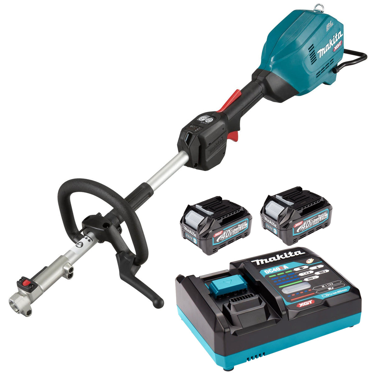 Makita UX01GD202 40V XGT Brushless Split Shaft with 2 x 2.5Ah Batteries and Charger