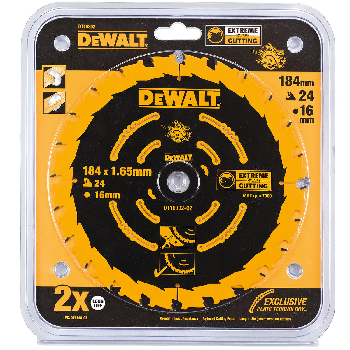 Dewalt DT10302-QZ 184mm Extreme Framing Circular Saw Blade 24T