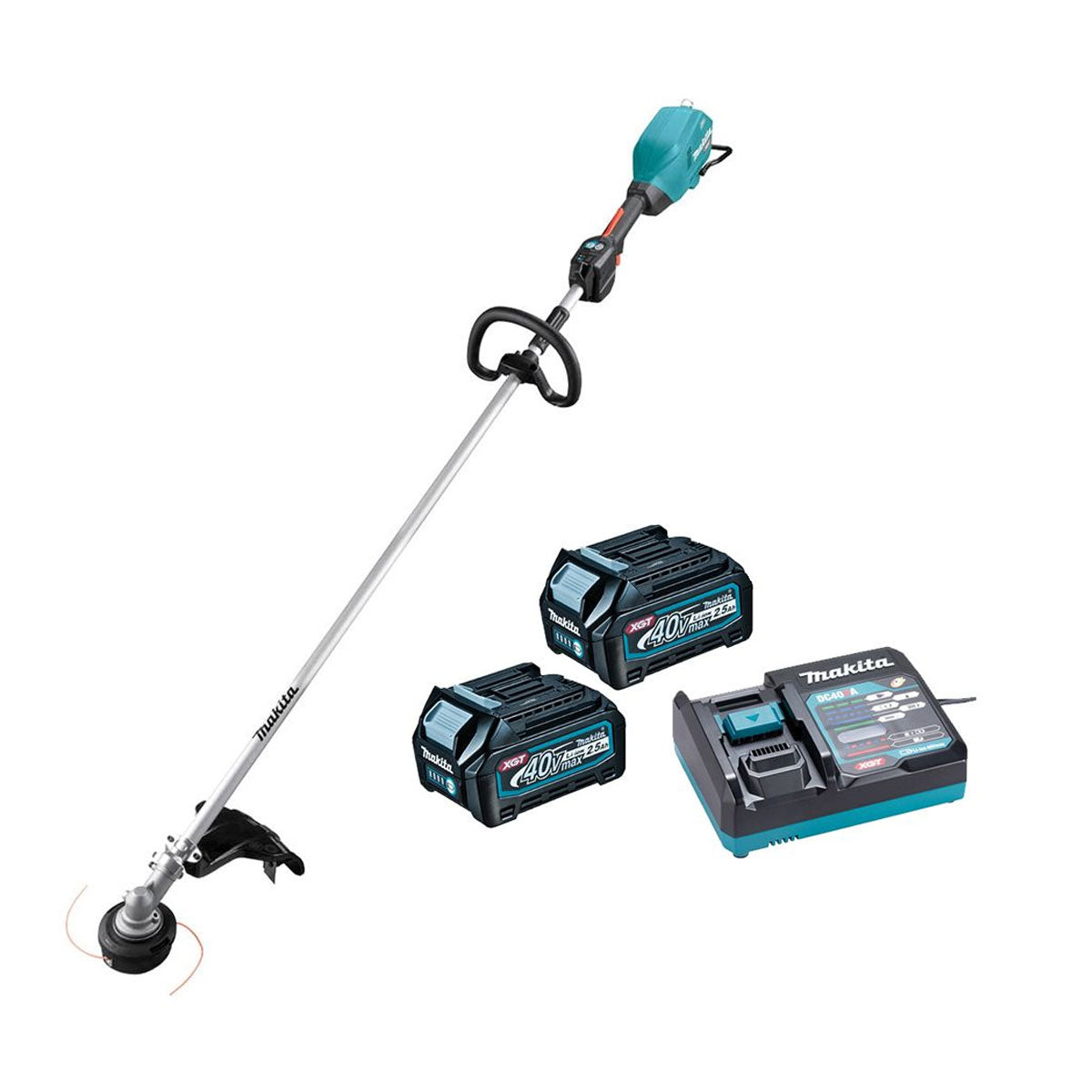 Makita UR008GD202 40V XGT Brushless Line Trimmer with 2 X 2.5Ah Battery & Charger