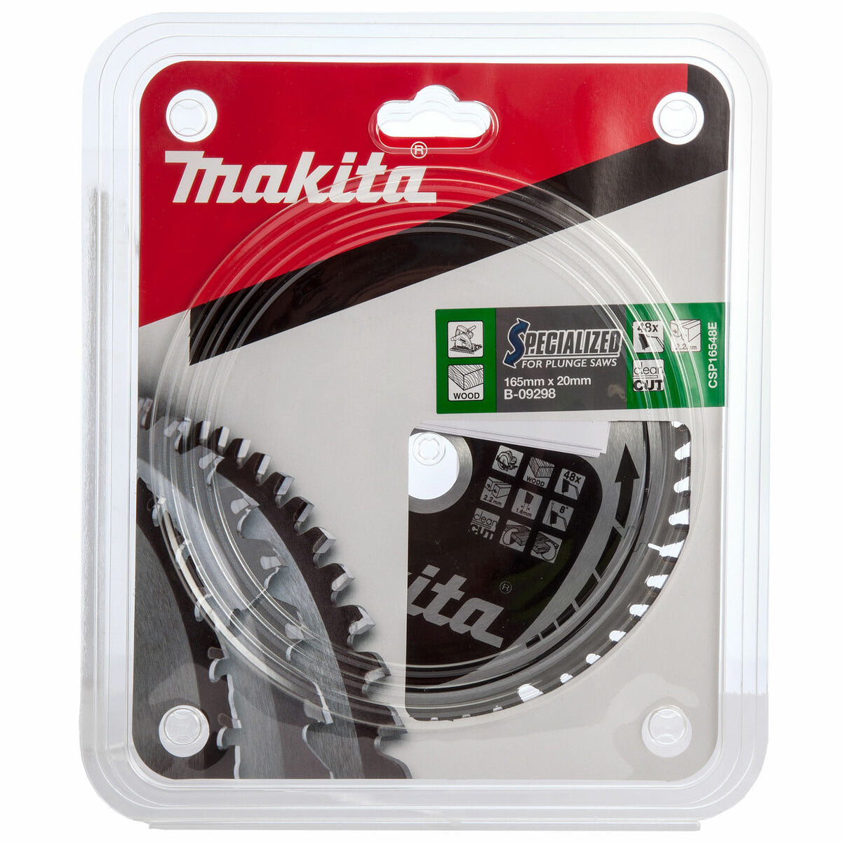 Makita 165mm 48T Wood Specialized Plunge Saw Blade B-33015