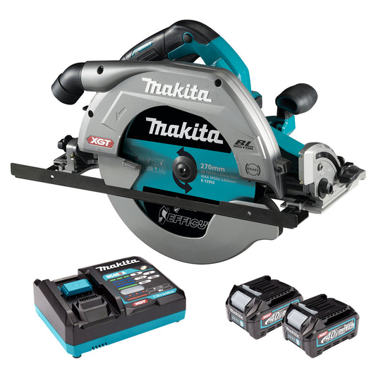 Makita HS011GT201 40V XGT Brushless 270mm Circular Saw With 2 x 5.0Ah Batteries & Charger