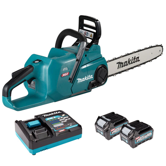 Makita UC015GT201 40V XGT Brushless 350mm Chainsaw 2 X 5.0Ah Battery & Charger