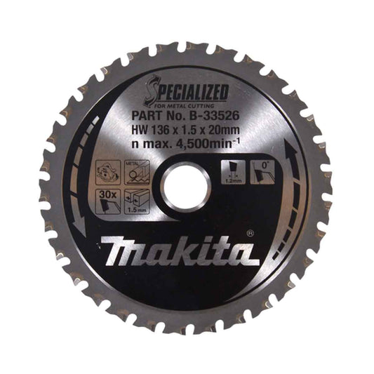 Makita 136mm Circular Saw Blade 30T for Metal Specialized B-33526