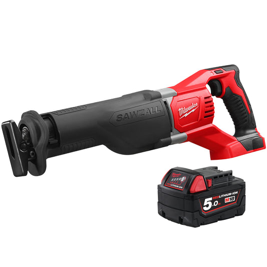 Milwaukee M18BSX-0 18V Heavy Duty Sawzall Reciprocating Saw with 1 x 5.0Ah Battery
