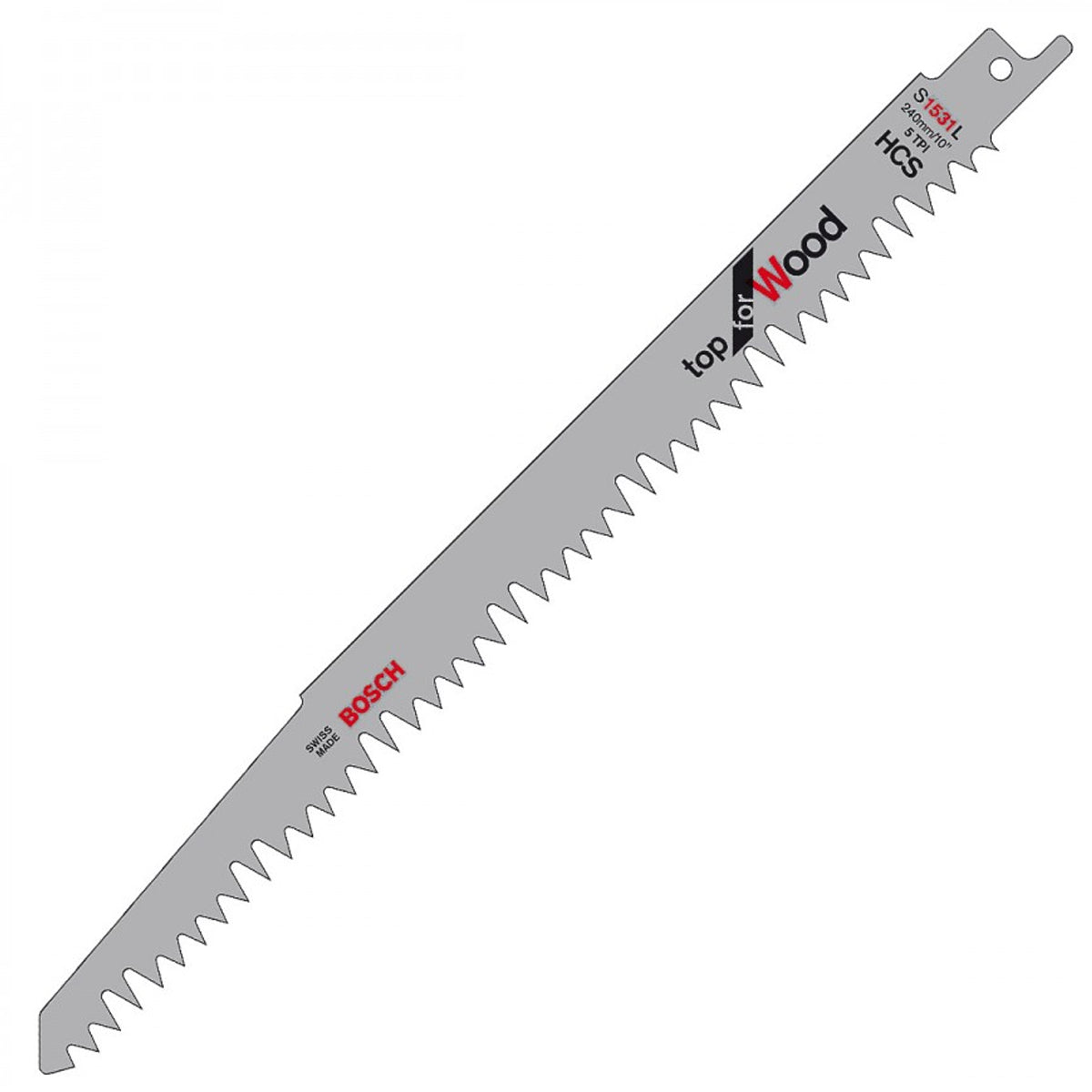Bosch 240mm Sabre Saw Blades For Wood Sharp & Fast Cut S1531L Pack of 5