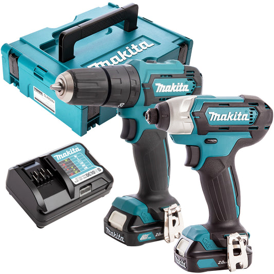 Makita CLX228AJ 12V Max CXT 2 Piece Cordless Kit With 2 x 2.0Ah Batteries & Charger In Case