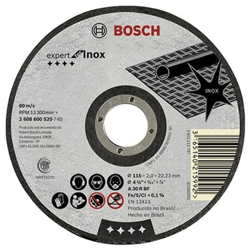 Bosch 115mm Thin Metal Inox Fast Cutting Disc 2608600545