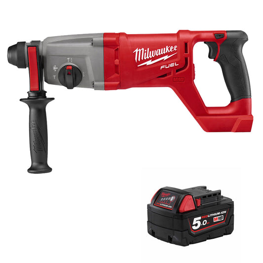 Milwaukee M18CHD-0 18V Brushless SDS-Plus Rotary Hammer Drill with 1 x 5.0Ah Battery