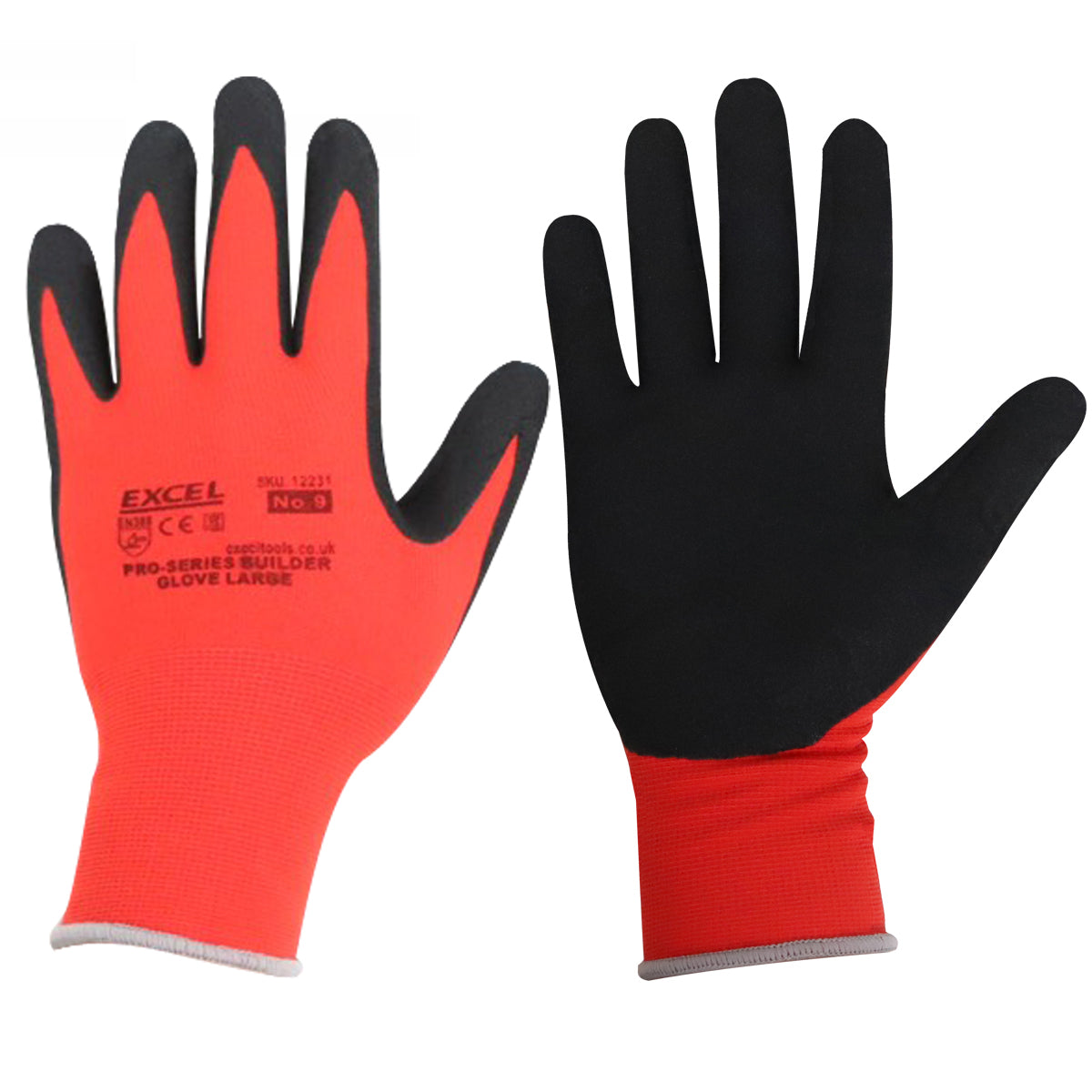 Excel Pro-Series Builder Gloves Red & Black Size XL Pack of 12