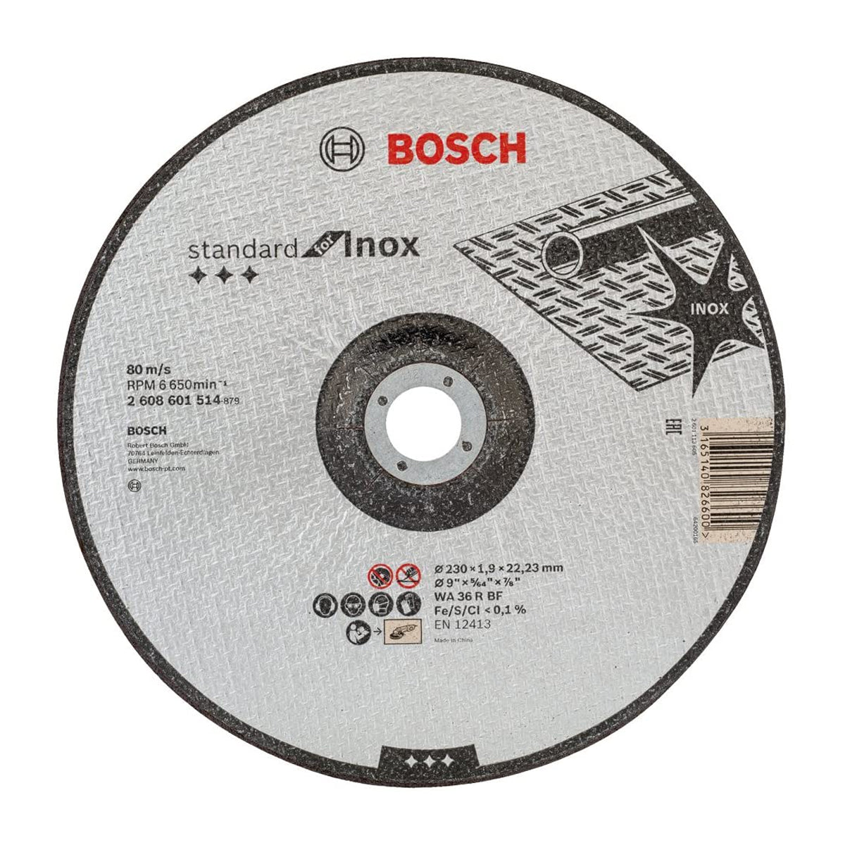 Bosch 230mm Standard Inox Cutting Disc 2608601514