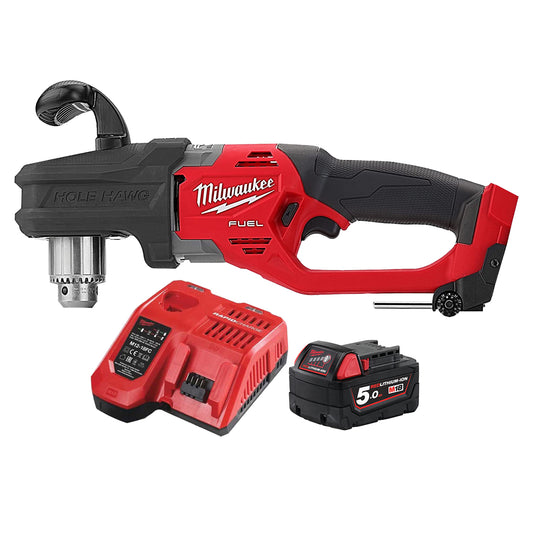 Milwaukee M18 CRAD2-0X 18V Brushless Angle Drill Driver with 1 x 5.0Ah Battery + Charger