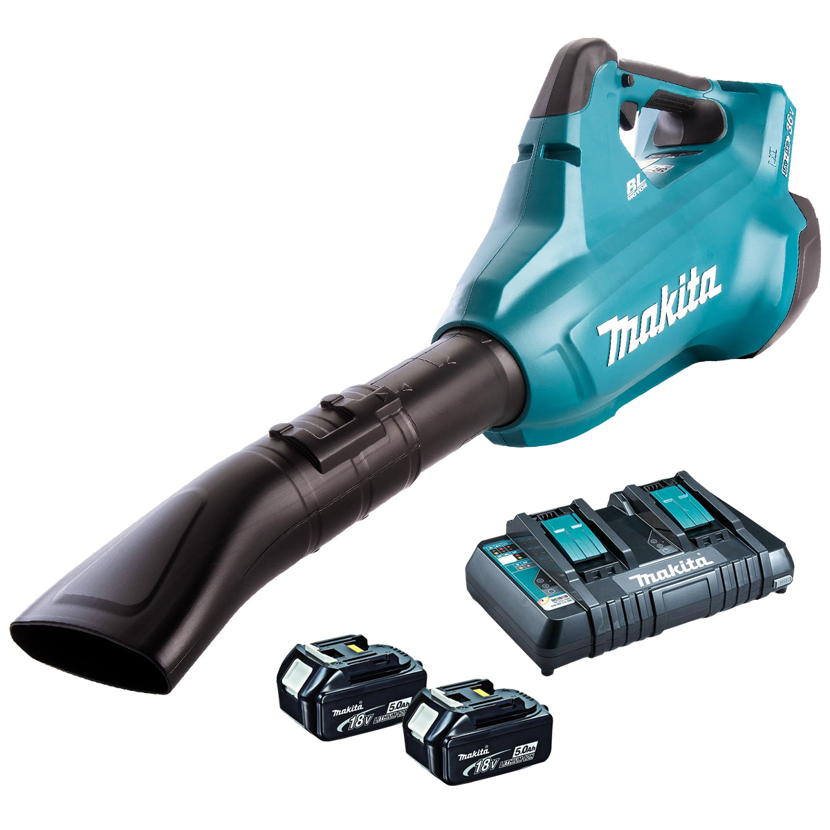 Makita DUB362PT2 36V Brushless Leaf Blower with 2 x 5.0Ah Batteries & Charger