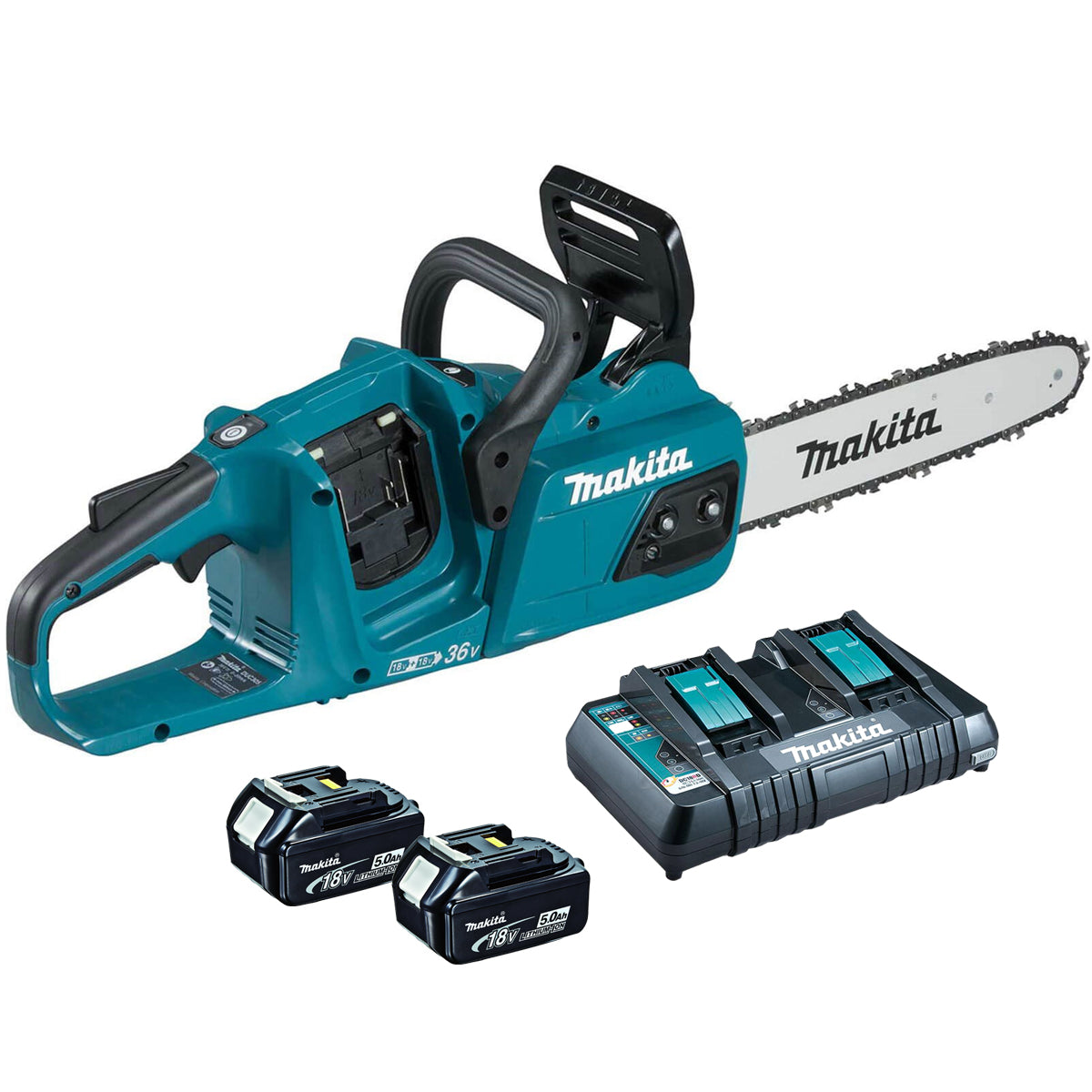 Makita DUC305PT2 36V Brushless Chainsaw 30cm with 2 x 5.0Ah Batteries & Charger
