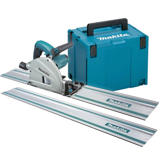 Makita SP6000J1 Plunge Saw with 2 x 1.5m Rails & Connector Case 240V