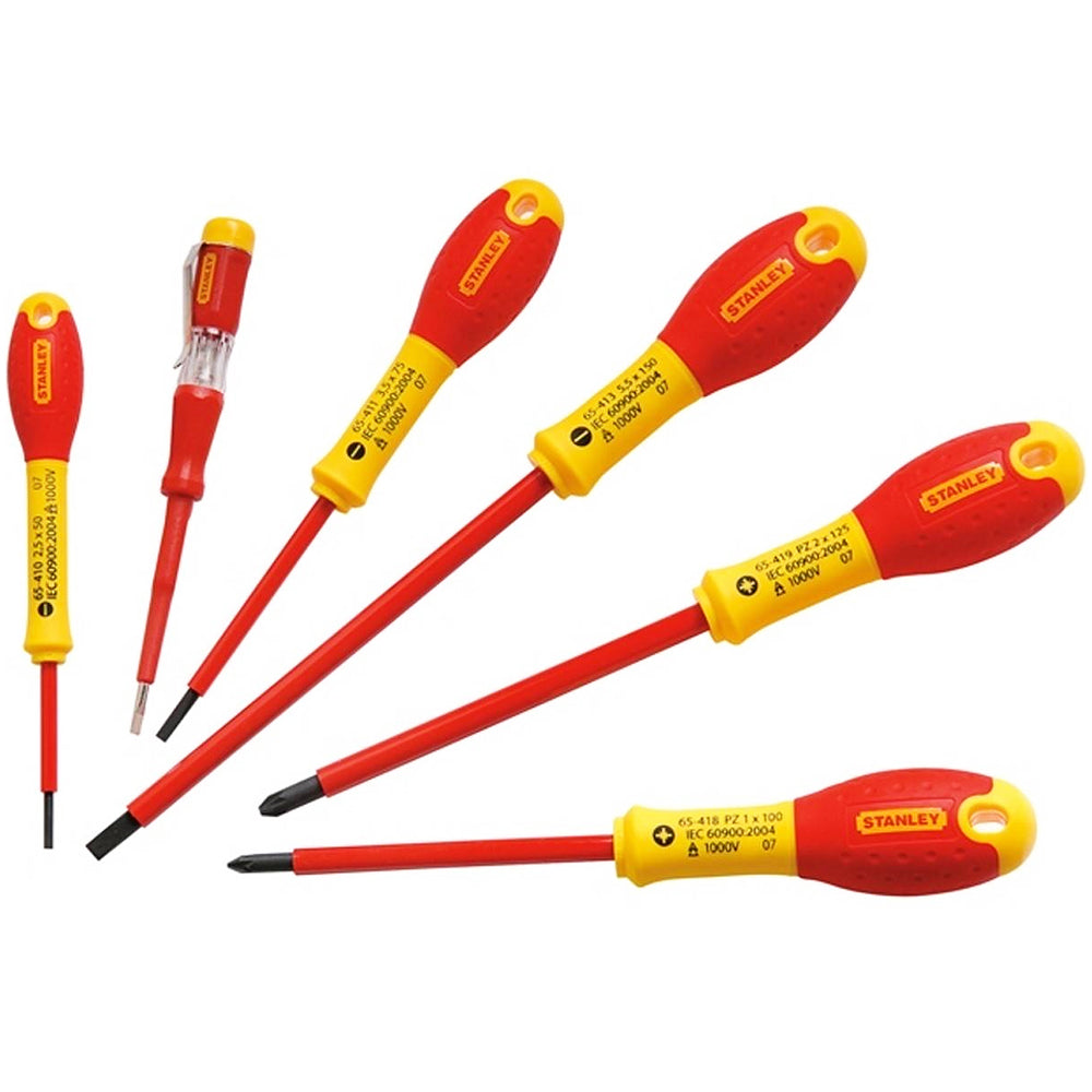 Stanley FatMax VDE Insulated Parallel & Pozidriv Screwdriver Set of 6 STA065443