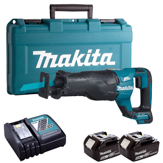 Makita DJR187Z 18V Brushless Reciprocating Saw With 2 x 5.0Ah Batteries & Charger in Case