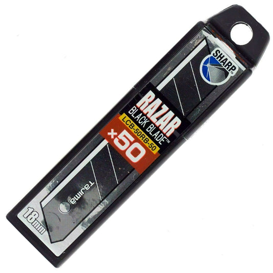 Tajima 18mm Razor Black Snap Blade Dispenser 1" 50 Piece TALCB50RB-50H